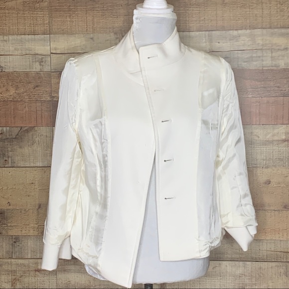 Isabella DeMarco Women White 5 Button Jacket Sz 8 - Picture 5 of 8